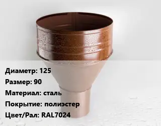 Воронка 125 90 сталь полиэстер RAL7024